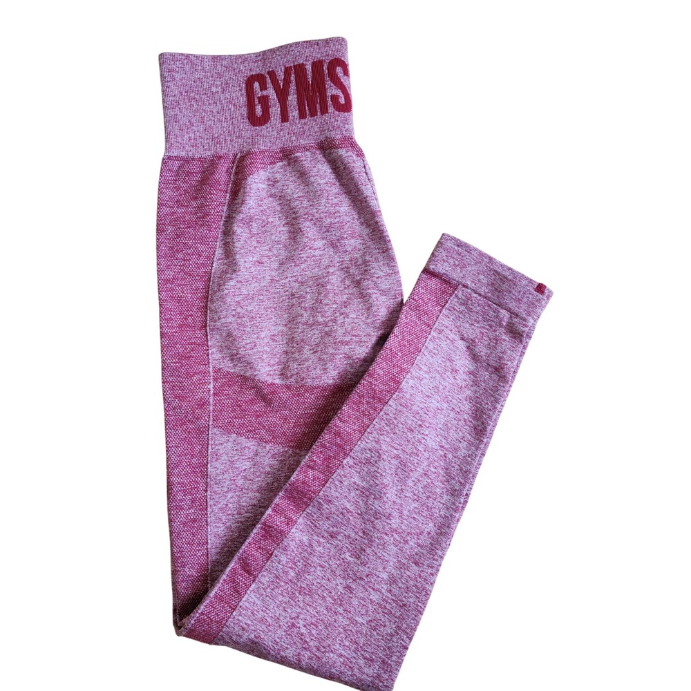 Gymshark Vital Seamless High Waisted Leggings Pink Marl  Workout Tights Size M